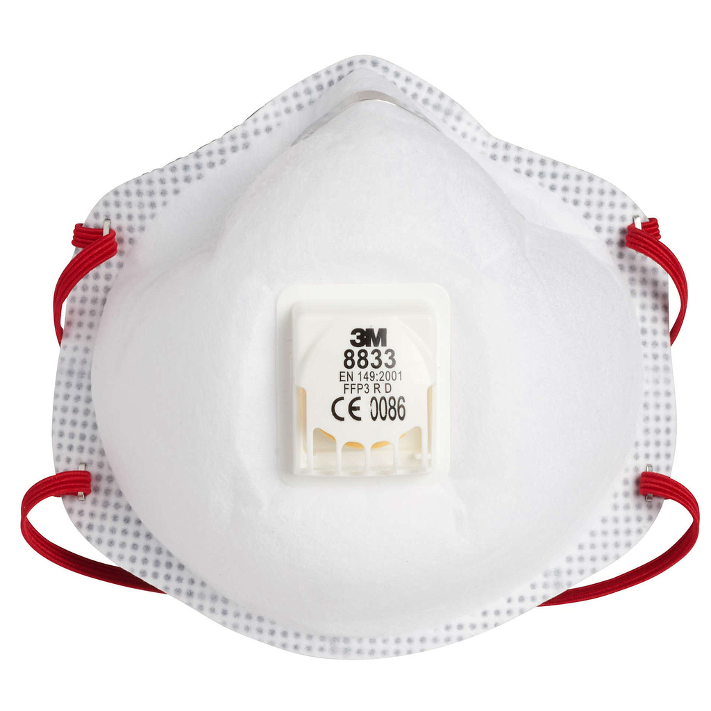 ​​​​3M 8833 masque à particules avec soupape d'expiration FFP3
