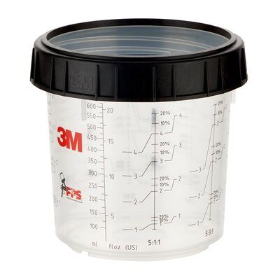 3M PPS 16001 godet gradué et bague de serrage Standard 650ml
