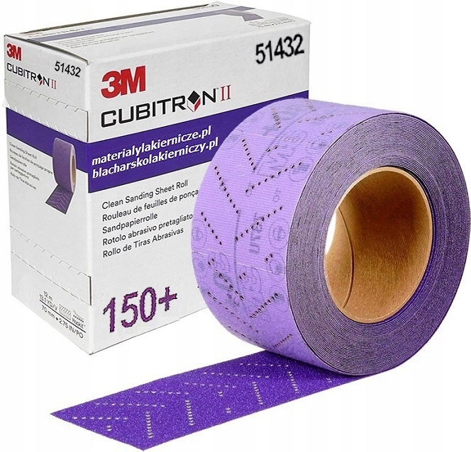 3M 737U rouleau feuilles Hookit 51432 P150 70mm x 12m multitrous