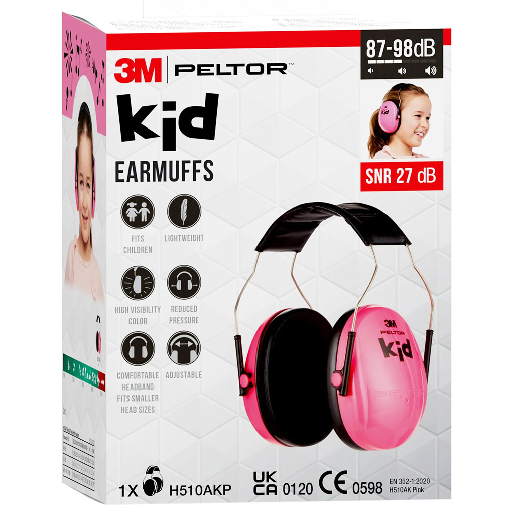 3M PELTOR KID H510AK-442-RE casque antibruit rose pour enfant, 27dB