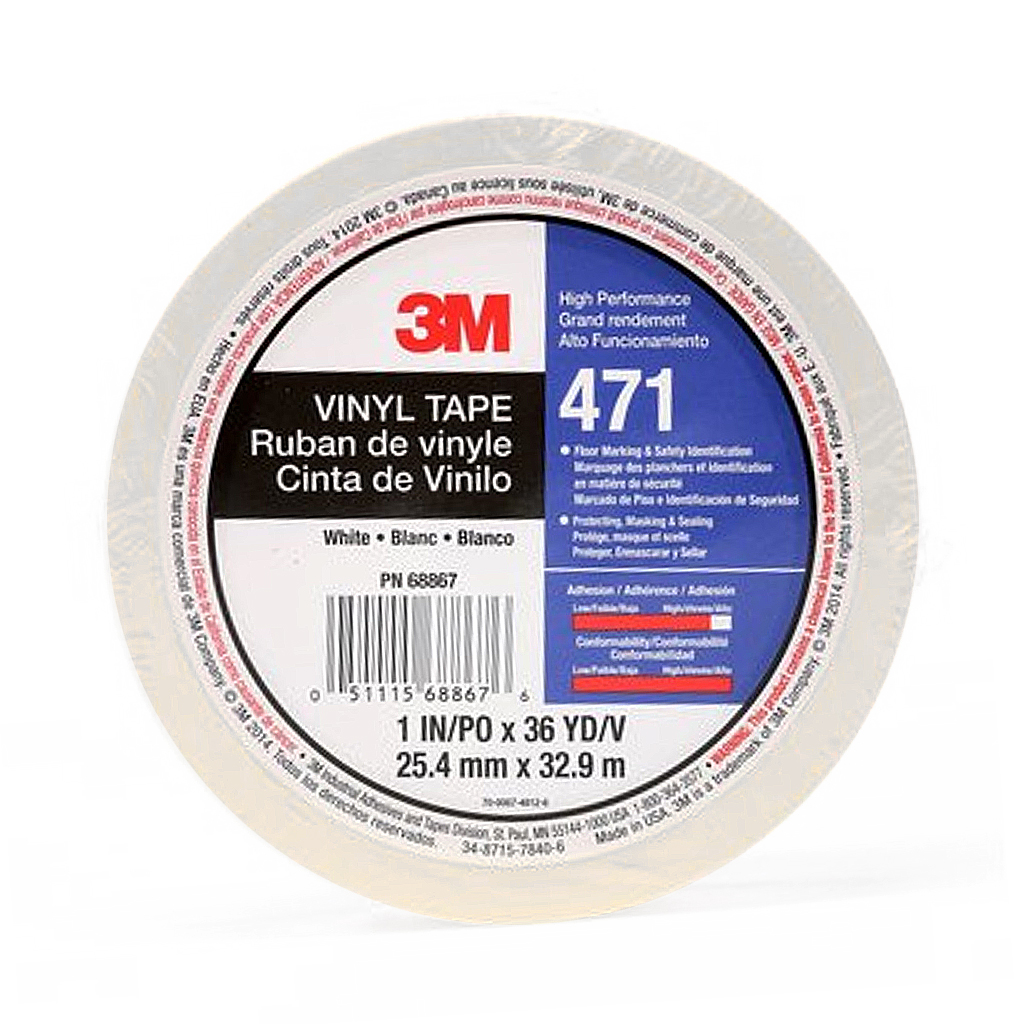 3M 471 ruban adhésif vinyle blanc 0.13mm 50mm x 33m