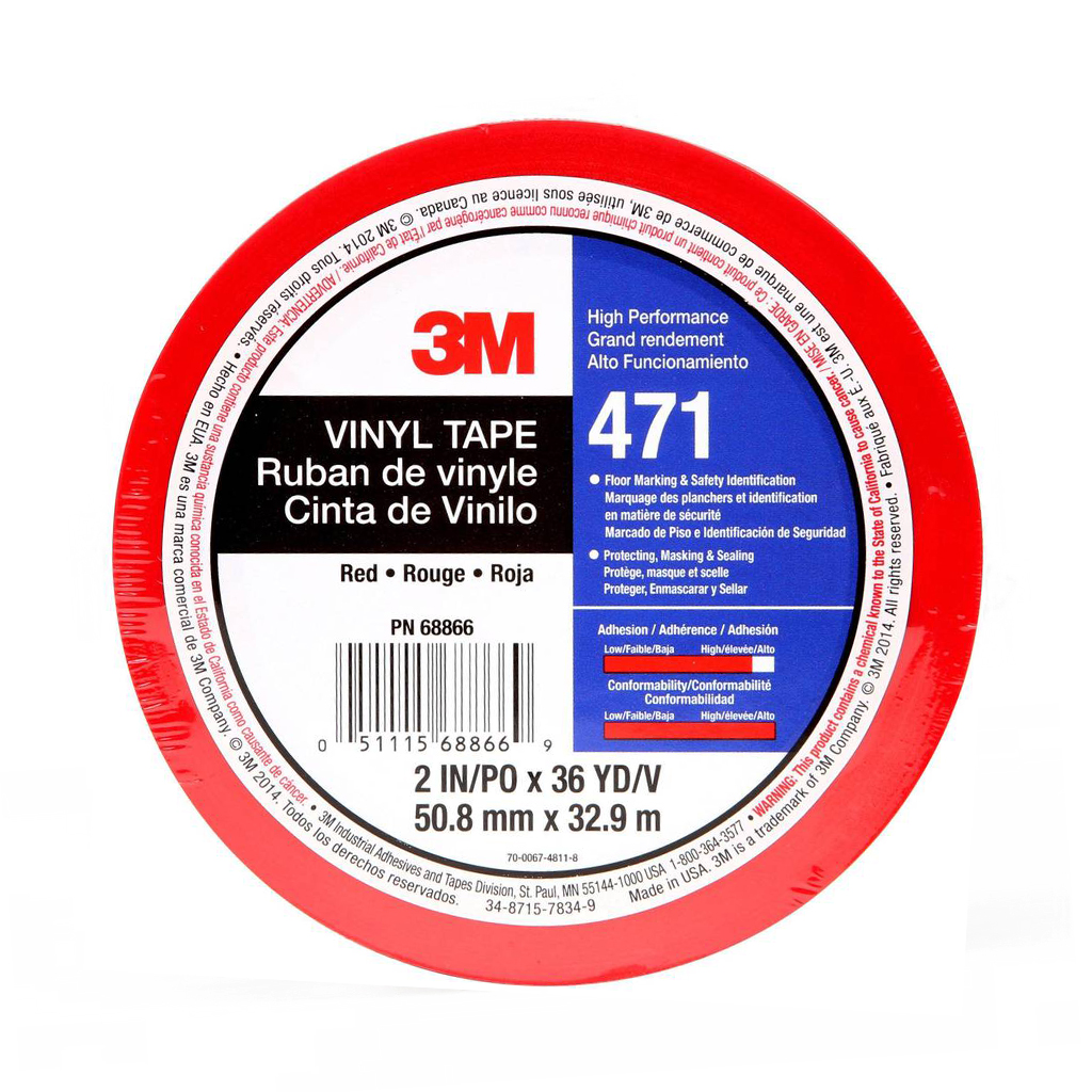 3M 471 ruban adhésif vinyle rouge 0.13mm 50mm x 33m
