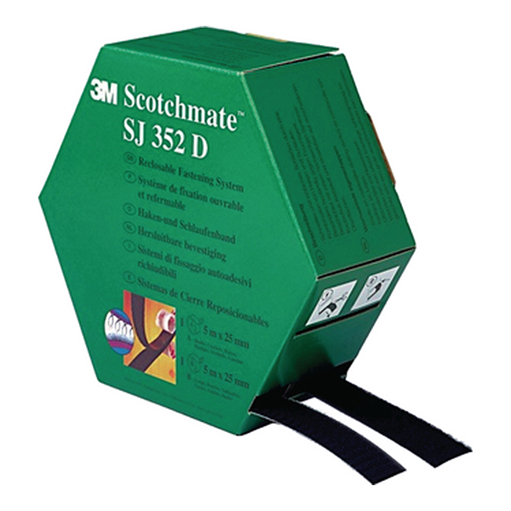 Nastro a strappo Scotchmate Dual Lock 3M SJ-352D nero 25mm x 5m