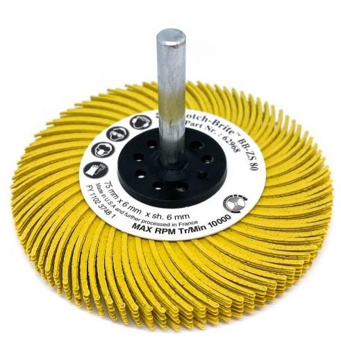 3M BB-ZS 62968 radial bristle type C P80 jaune 76mm shank 6mm