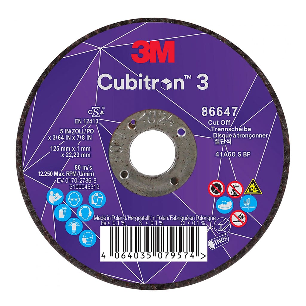 3M disque à tronçonner 86647 Cubitron 3 60+ 125 x 1mm T41