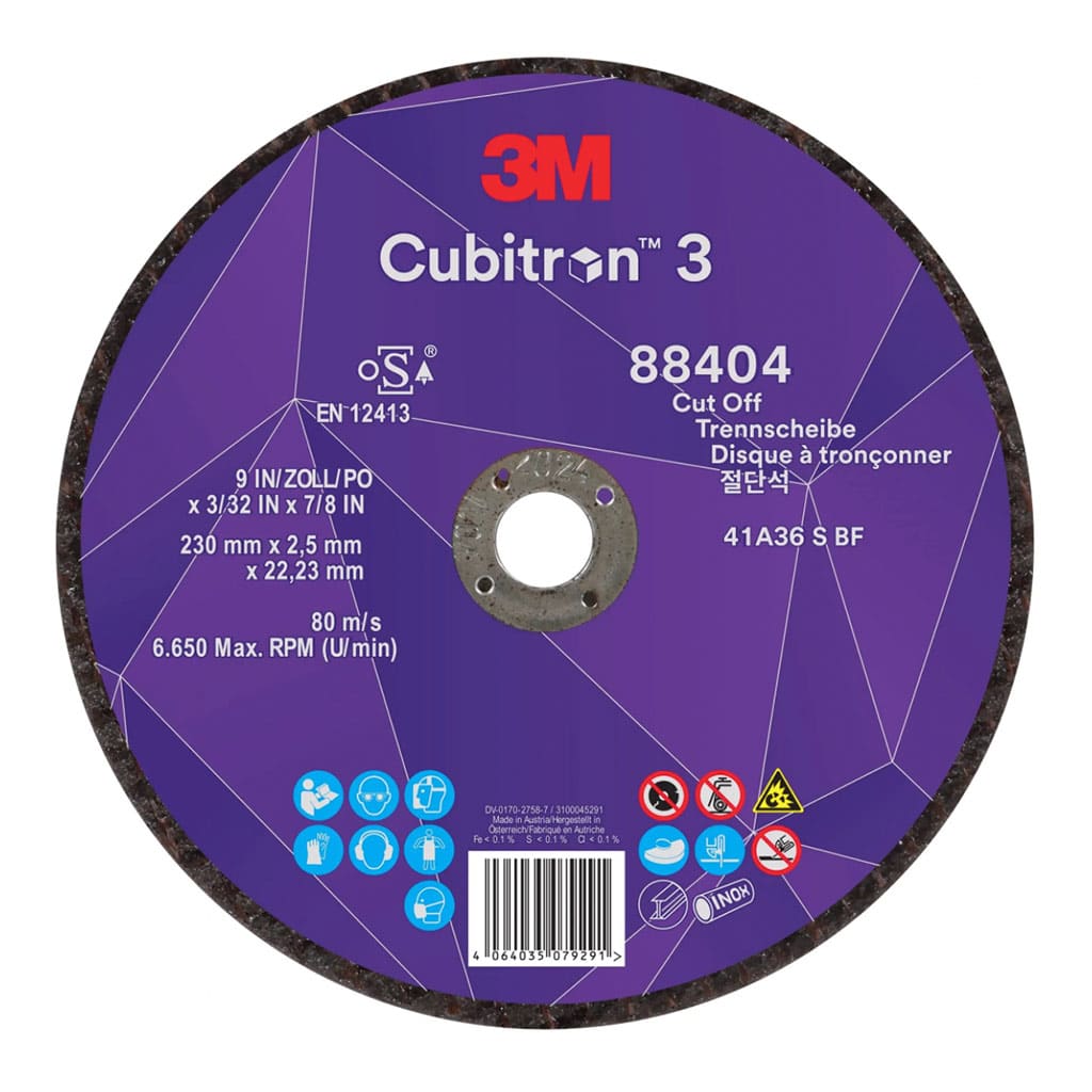 3M 88404 disque à tronçonner Cubitron 3 36+ 230 x 2.5mm T41