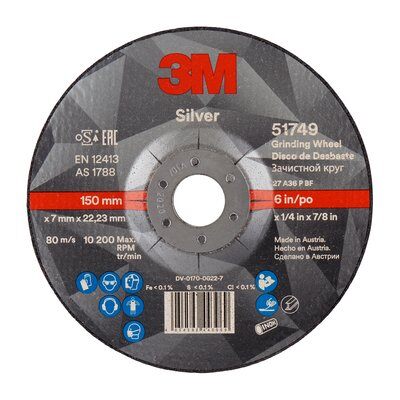 3M Schleifscheibe 51749 Silber A36 150 x 7mm T27