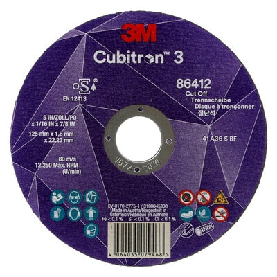 3M 86412 disque à tronçonner Cubitron 3 A36 125 x 1.6mm T41