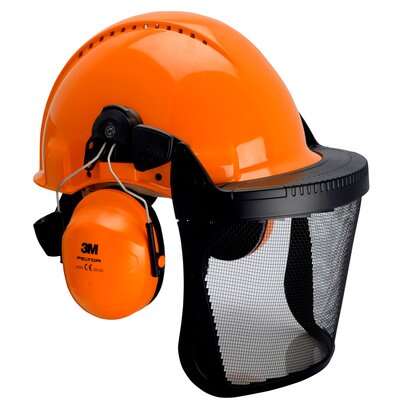 3M G3000NOR orange protective helmet with hearing protection H31