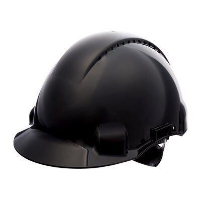 3M G3000 protective helmet with UV indicator, black, ventilated