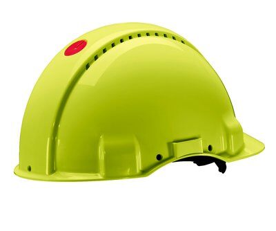 3M G3000 protective helmet with UV indicator, neon green, ventilated