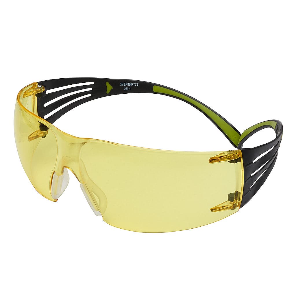 3M SF403AF SecureFit safety glasses, yellow lens