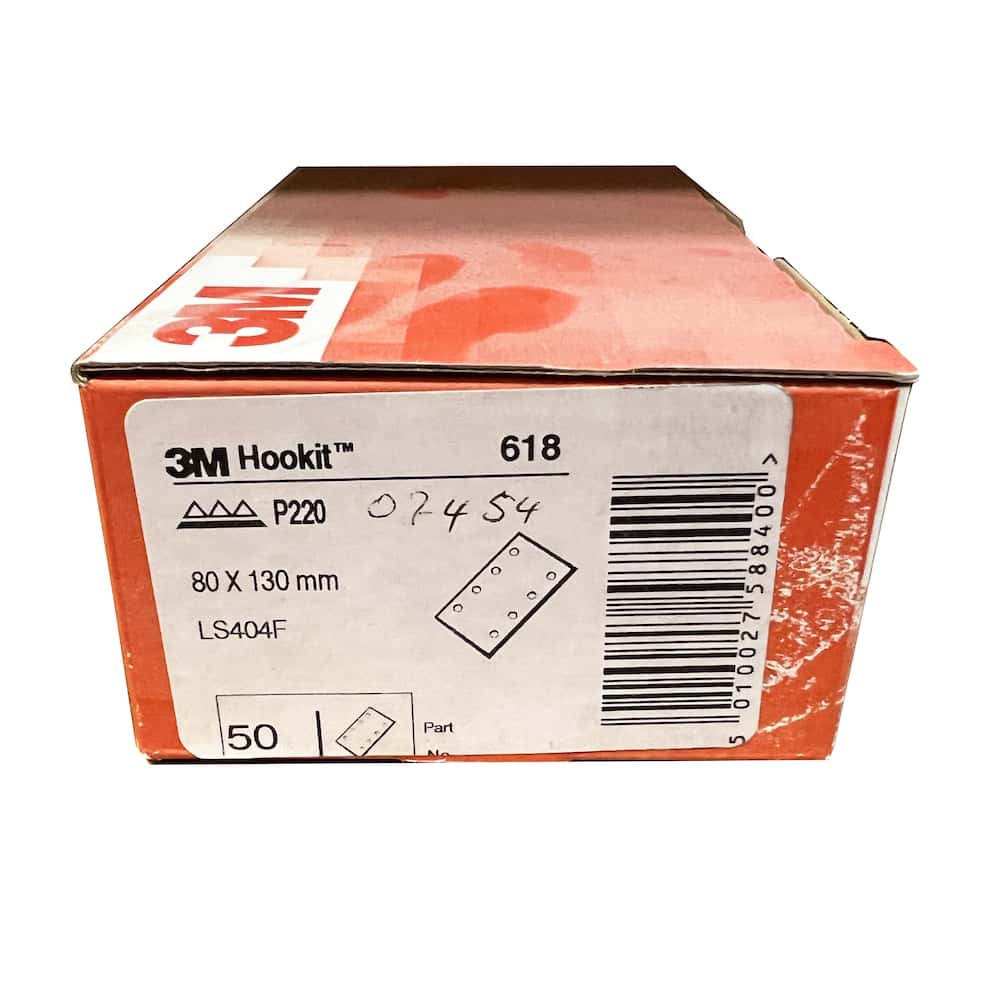 3M 618 Hookit Schleifblatt P220 80 x 130mm 8 Löcher