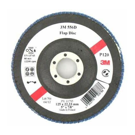 3M 556D flap disc P80 125 x 22mm flat