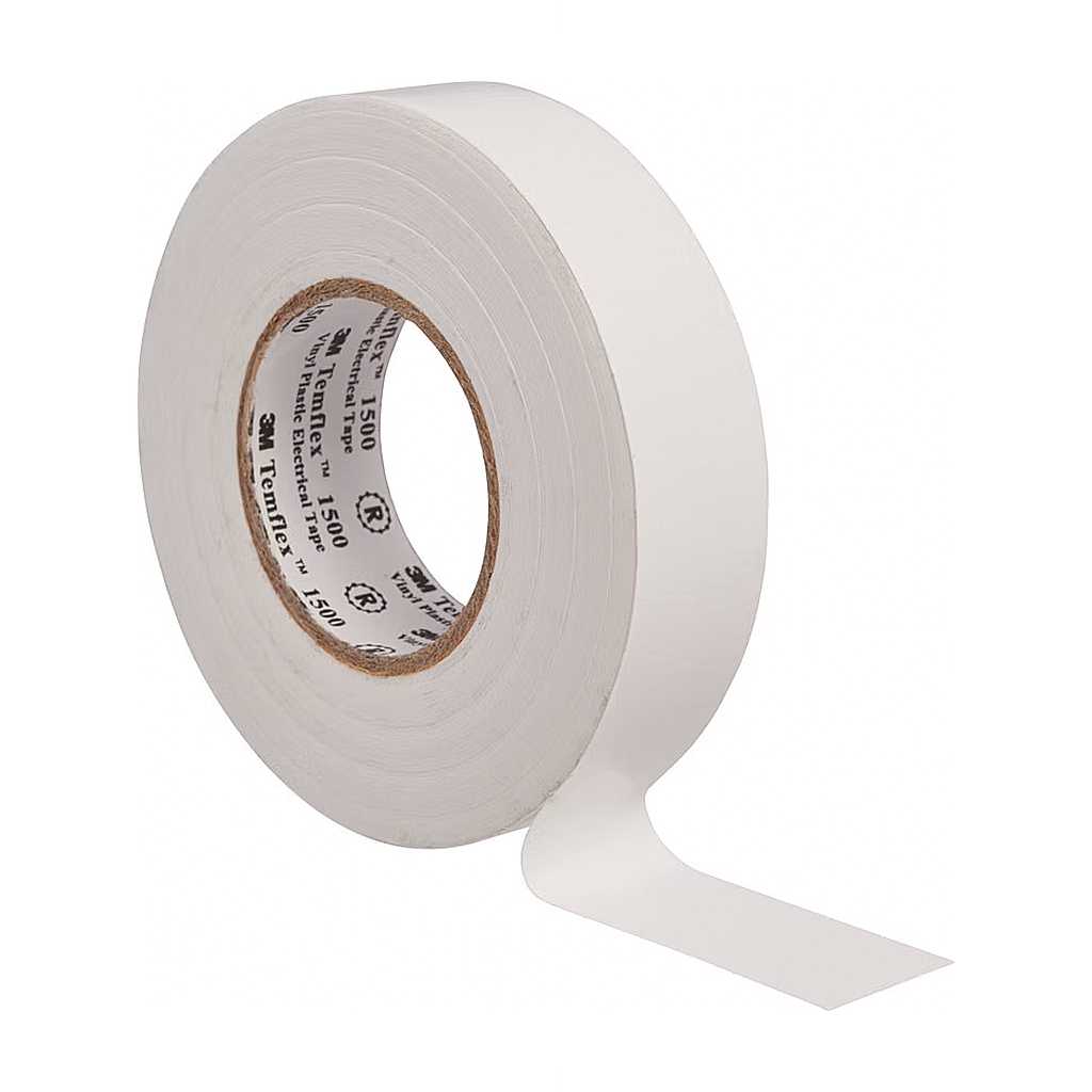 3M Temflex 1500 ruban vinyle isolant blanc 0.15 19mm x 20m