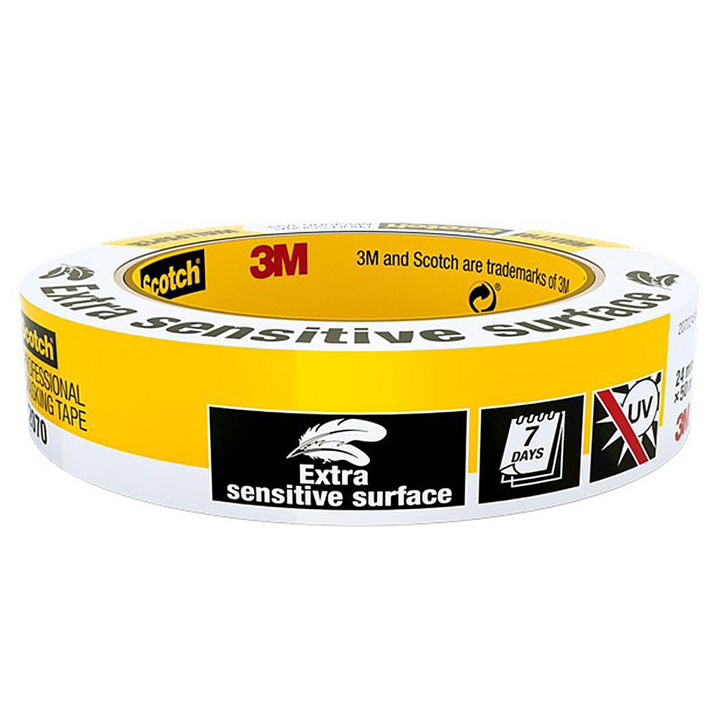 3M 2070 ruban de masquage professionnel blanc 0.10 24mm x 50m