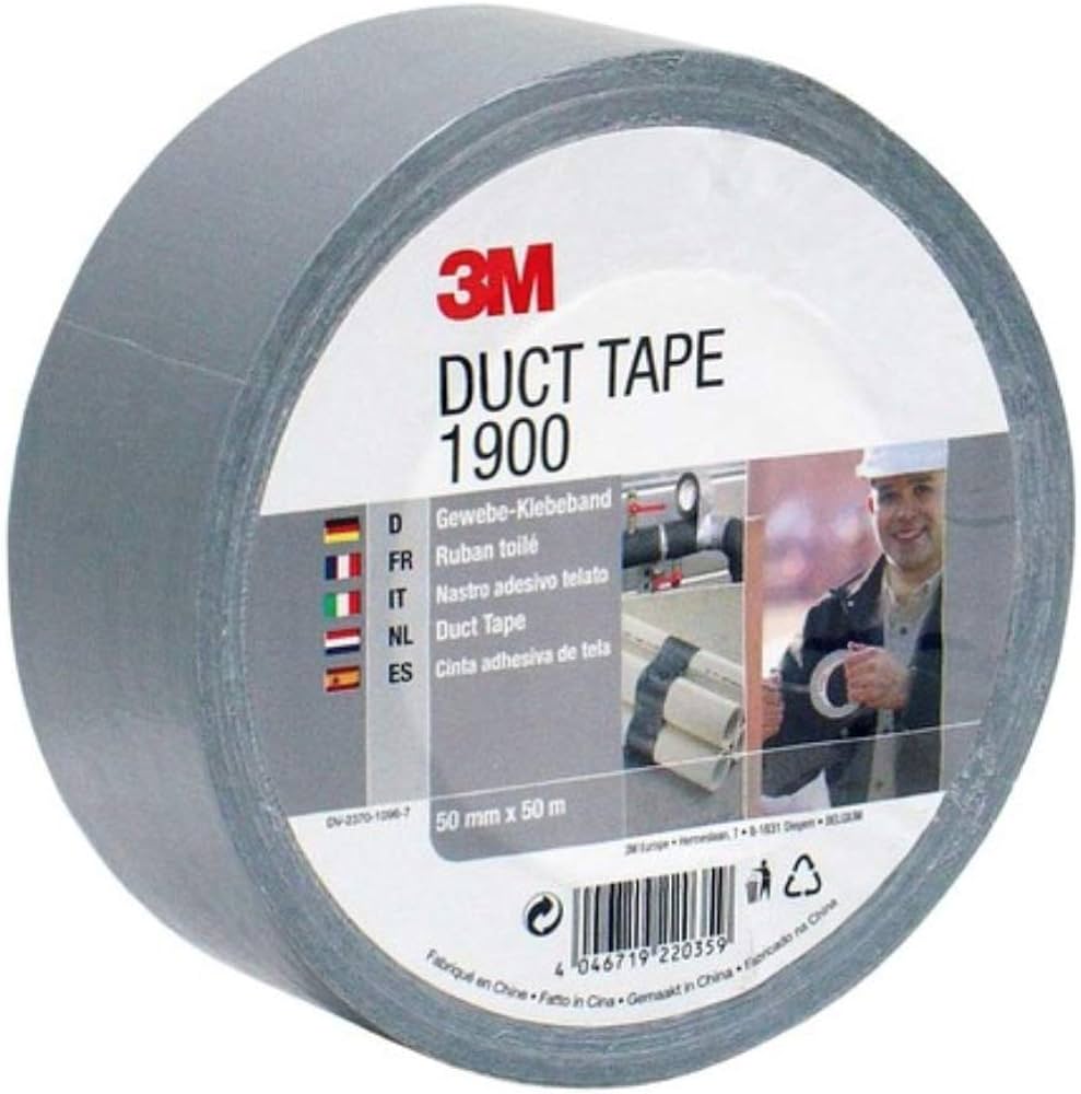 3M 1900 silver fabric adhesive tape 0.147 50mm x 50m