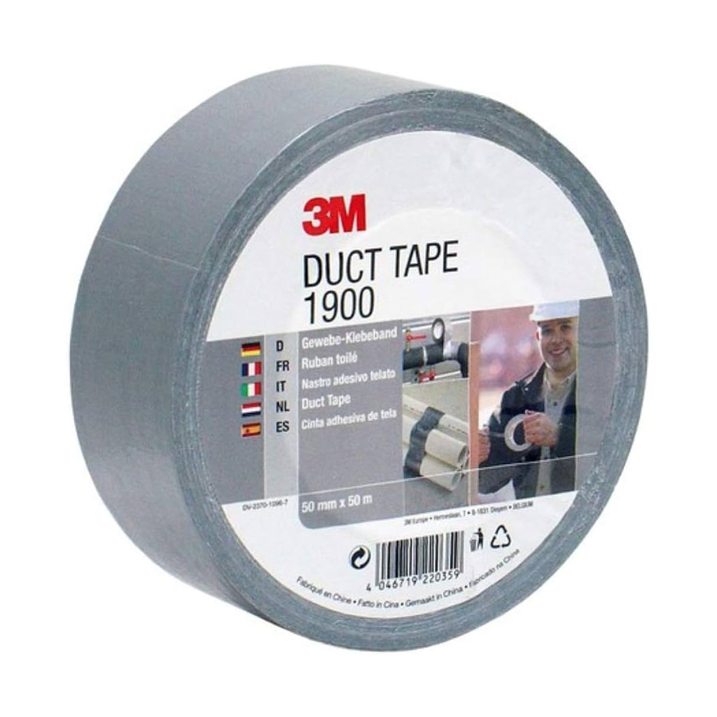 3M 1900 silver fabric adhesive tape 0.147 50mm x 50m