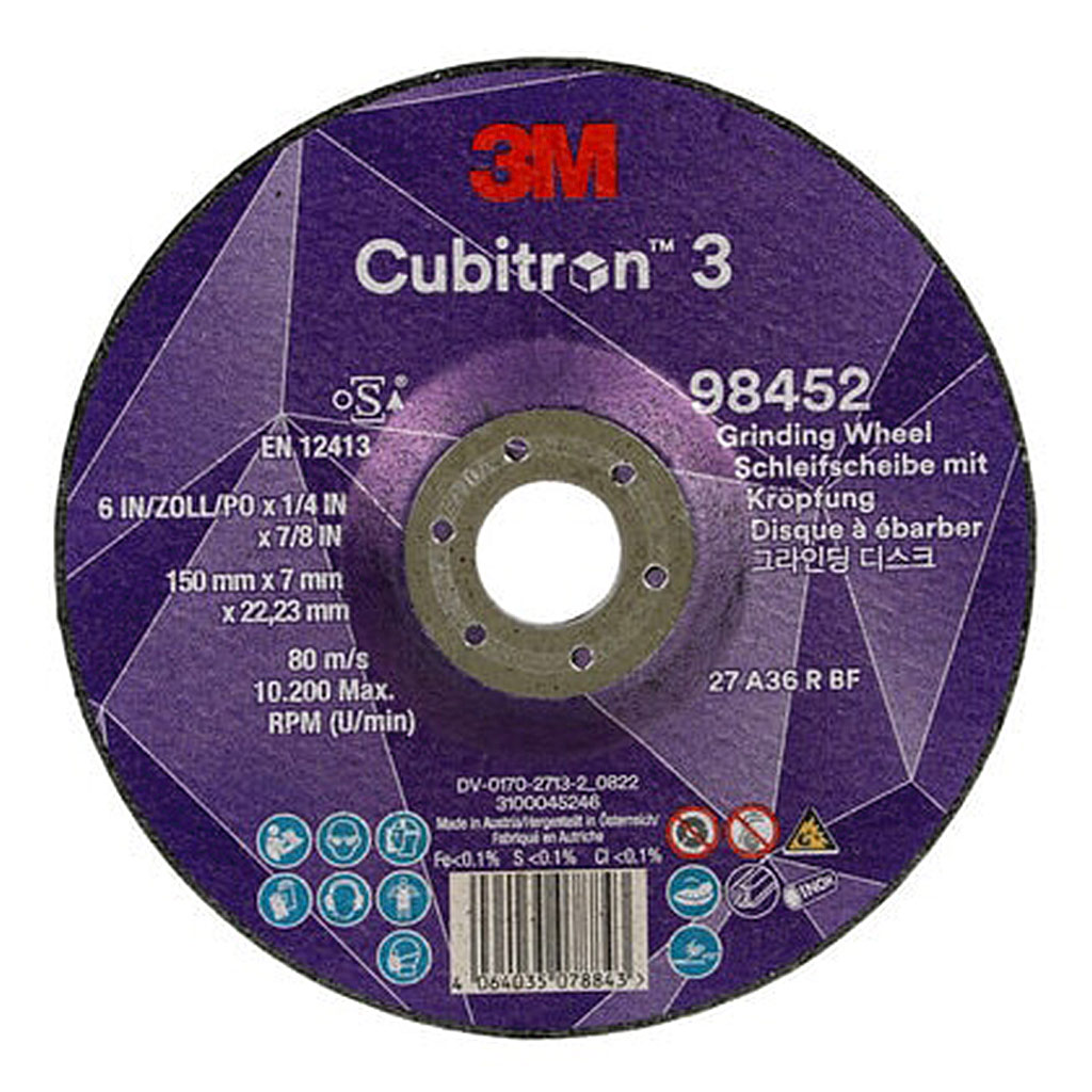 3M DC-GW 98452 Cubitron 3 A36+ 150 x 7mm T27 roughing disc