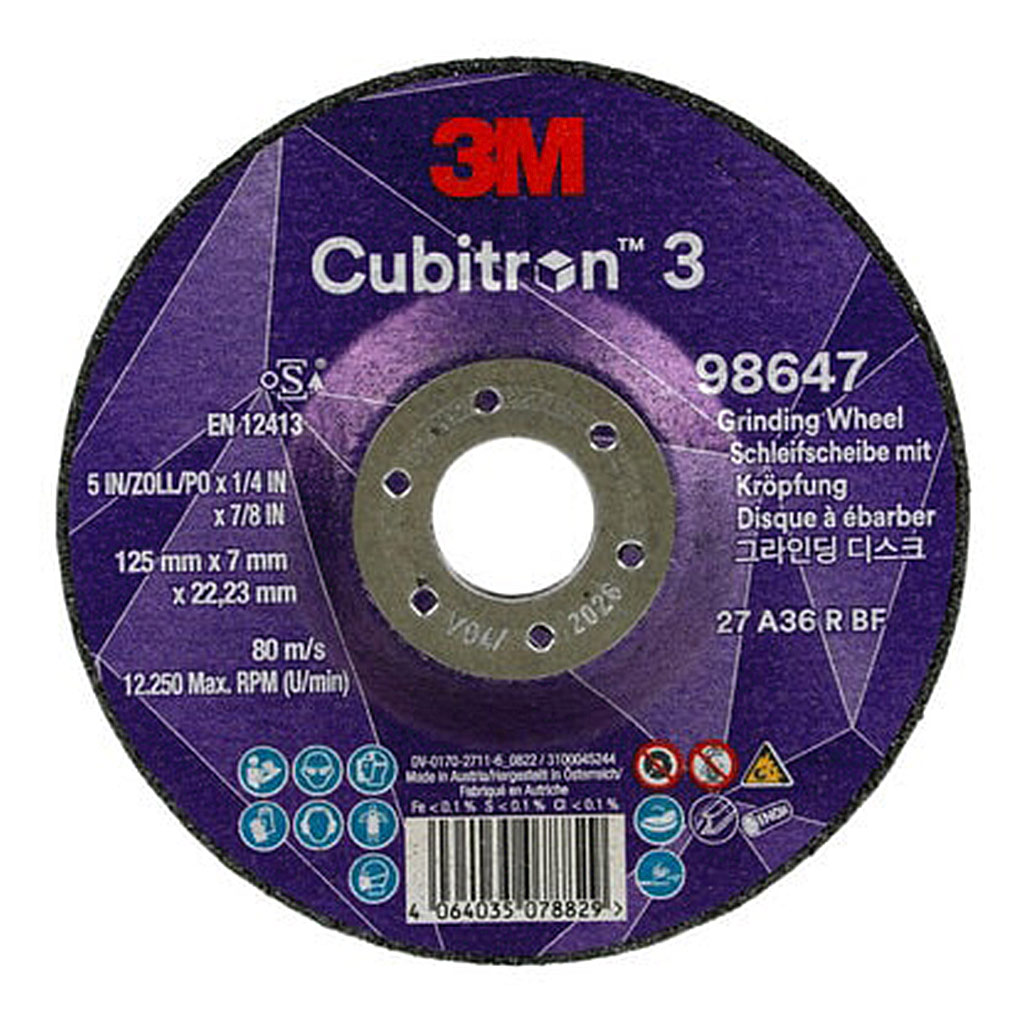 3M Grinding Disc 98647 Cubitron 3 A36 125 x 7mm T27