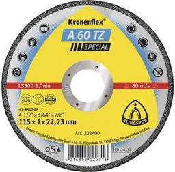 [13862] Klingspor disque à tronçonner A60TZ SPECIAL 125 x 1mm