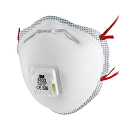 [22709] ​​​​Maschera antiparticolato 3M 8833 con valvola di espirazione FFP3