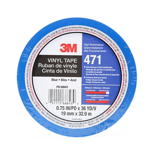 [06658] 3M 471 ruban adhésif vinyle bleu 0.14 50mm x 33m