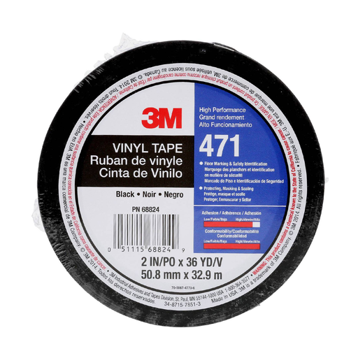 [09781] Nastro adesivo in vinile nero 3M 471 0.14 50mm x 33m