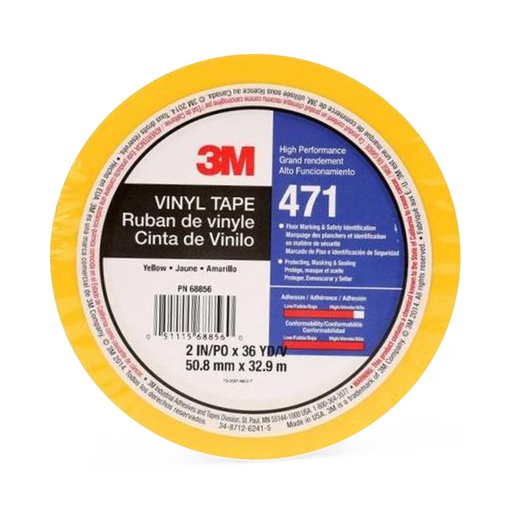 [11161] 3M 471 ruban adhésif vinyle jaune 0.14 50mm x 33m