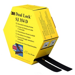 [12285] 3M SJ-354D Dual Lock ruban auto-agrippant noir prédécoupé  25mm x 25m