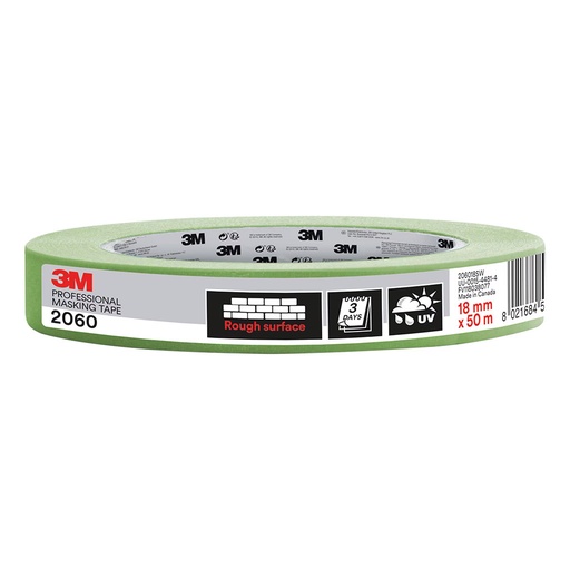 [04446] 3M 2060 Professionelles Abdeckband, Grün 0.15 18mm x 50m