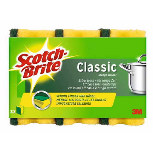 [10614] 3M éponge grattante Scotch-Brite® Classic Nail Saver, 3 par lot