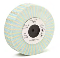 [25877] ALCO roue à lamelles FBPP cuir chamois 110 x 10mm alésage 25mm