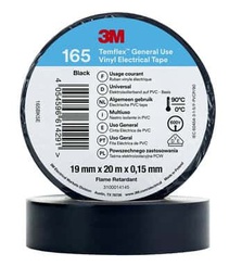 [25998] 3M Temflex 165 ruban vinyle isolant noir 0.15 19mm x 20m