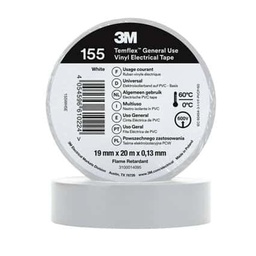 [26004] 3M Temflex 155 ruban vinyle isolant blanc 0.13 19mm x 20m